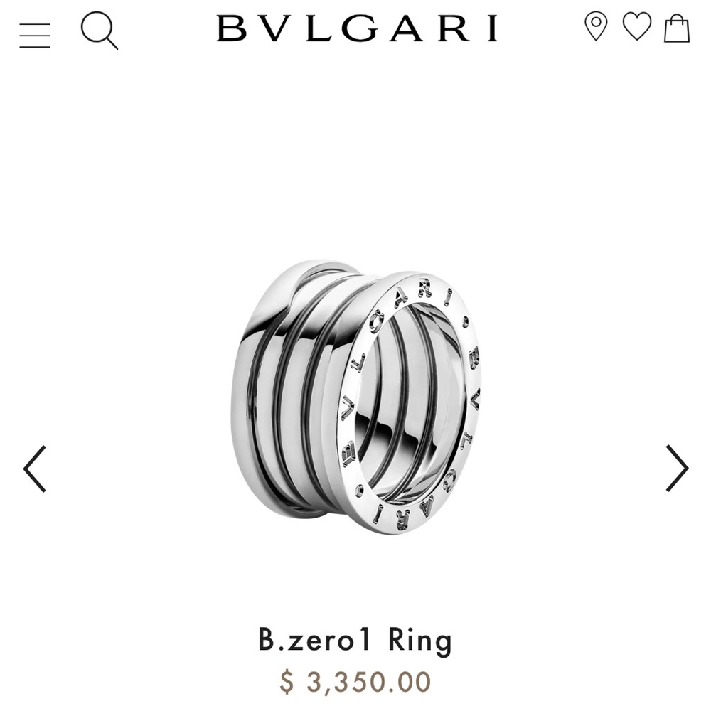 💍💍💍Authentic Unisex 18 Karat White Gold Bulgari B.Zero1 Ring Size 7-7.5 US